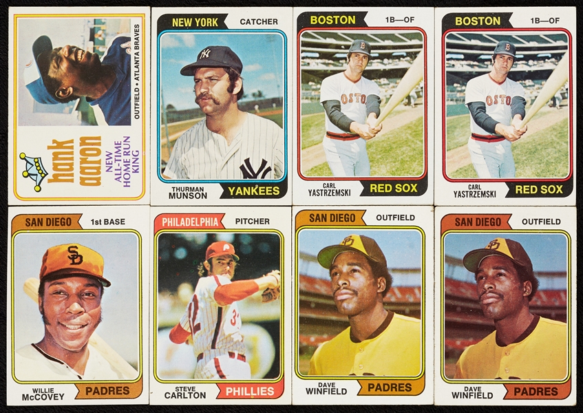 1970-77 Topps Baseball Large Group, 110 HOFers Including Schmidt RC, Clemente, Ryan (1,645)