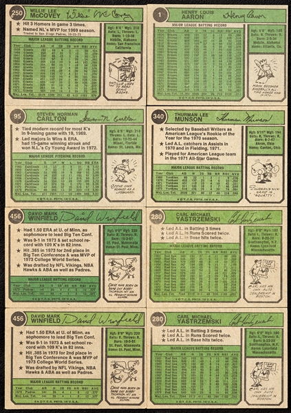 1970-77 Topps Baseball Large Group, 110 HOFers Including Schmidt RC, Clemente, Ryan (1,645)