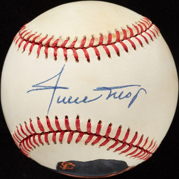 Willie Mays Single-Signed Hand-Painted Baseball (BAS)