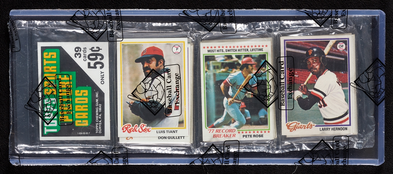 1978 Topps Baseball Rack Pack with Pete Rose RB on Top (BBCE)