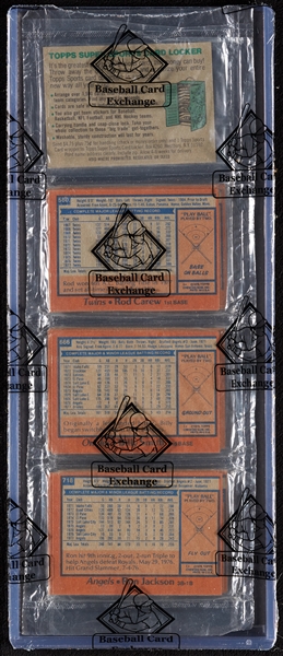 1978 Topps Baseball Rack Pack with Thurman Munson on Top; Rod Carew on Back (BBCE)