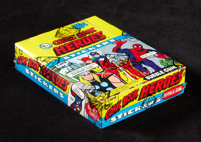 1976 Topps Marvel Super Heroes Stickers Wax Box (36) (BBCE)