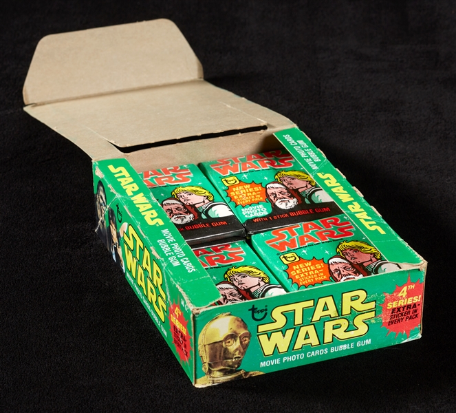 1977 Topps Star Wars Series 4 Wax Packs Group in Display Box (22)