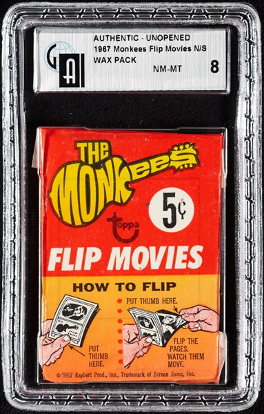 1967 The Monkees Flip Movies Wax Pack (Graded GAI 8)