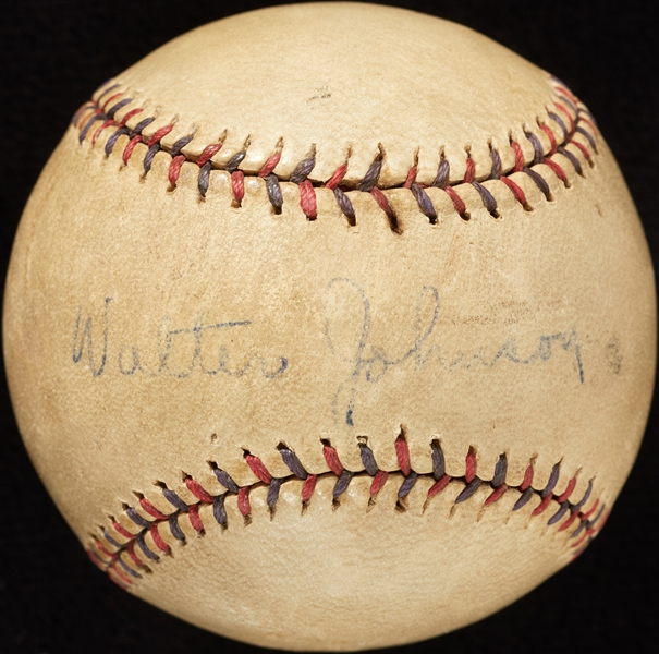 Walter Johnson Single-Signed Rawlings Baseball (PSA/DNA)