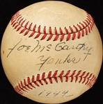 Joe McCarthy Single-Signed OAL Baseball Inscribed "Yanks 1944" (JSA)