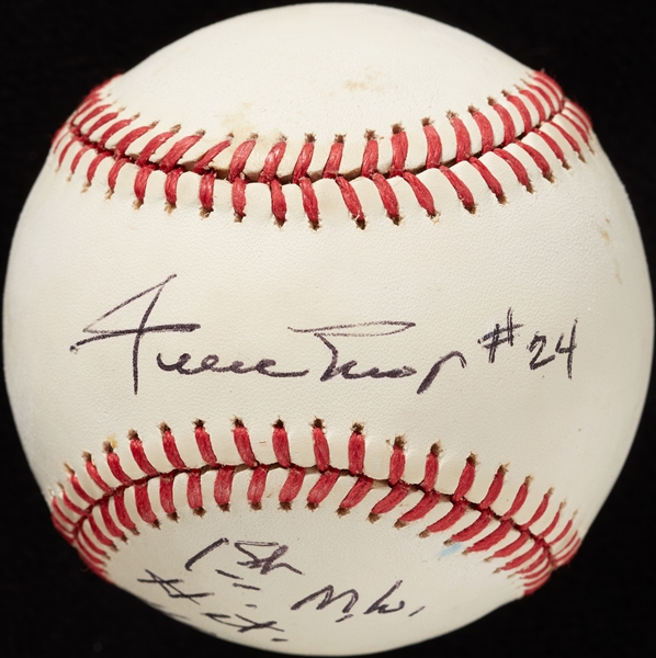 Willie Mays Single-Signed ONL Baseball with Multiple Inscriptions (JSA)