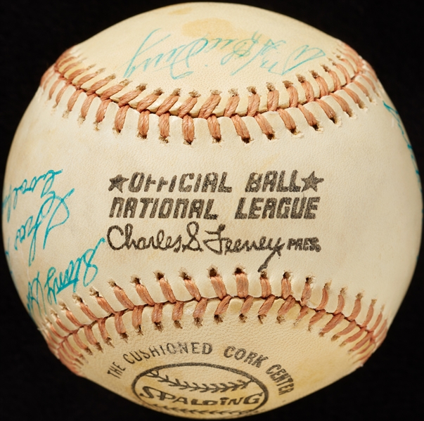 HOFers Multi-Signed ONL Baseball with Paige, Hooper, Terry (JSA)