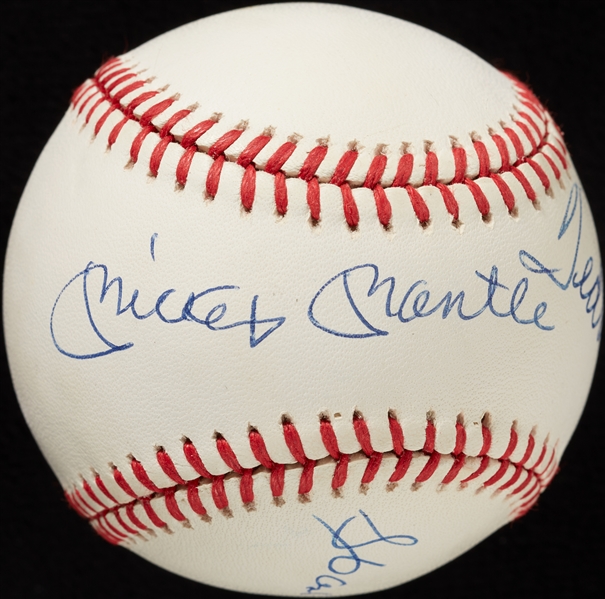 Mickey Mantle, Ted Williams & Hank Aaron Signed ONL Baseball (JSA)