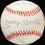 Mickey Mantle, Willie Mays, Duke Snider & Mike Trout Signed ONL Baseball (BAS)