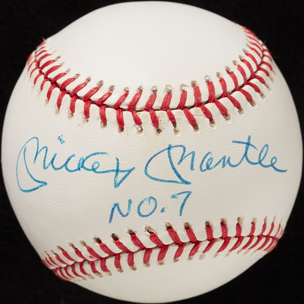 Mickey Mantle Single-Signed OAL Baseball Inscribed No. 7 (JSA)