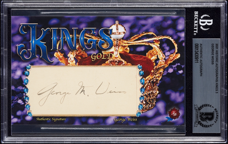 George Weiss Signed 2021 Historic Autographs Kings 3 (Pop 4) (BAS)