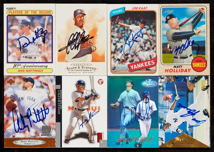 Past and Present New York Yankees Signed Baseball Card Collection (198)