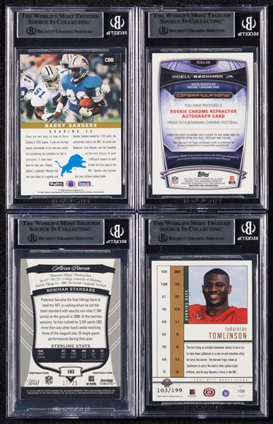 Signed Football Card Collection with Tomlinson, Barry Sanders, Peterson (33)