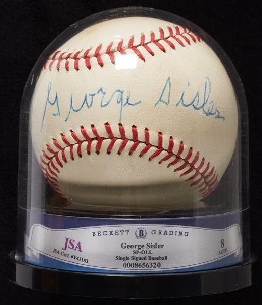 George Sisler Single-Signed Spalding Baseball (JSA) (BAS) (AUTO 8)