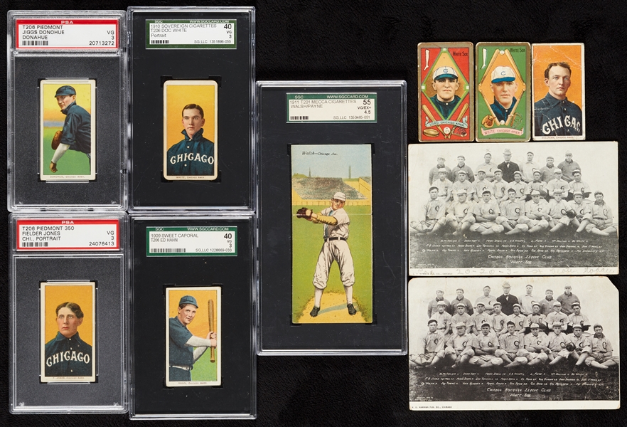 1906 Chicago White Sox Mostly T206 White or Gold Border Group (10)