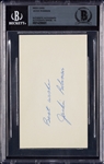 Jackie Robinson Signed 3x5 Index Card (Graded BAS 10)