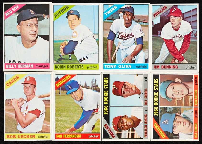 Super High-Grade 1966 Topps Baseball Partial Set, 20 HOFers (490/598)