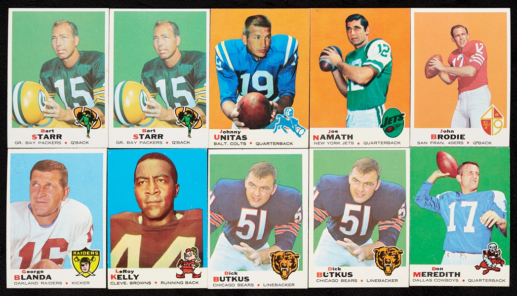 1969 Topps Football Massive Group of Cards and 4-in-1’s, 100-Plus HOFers (963)