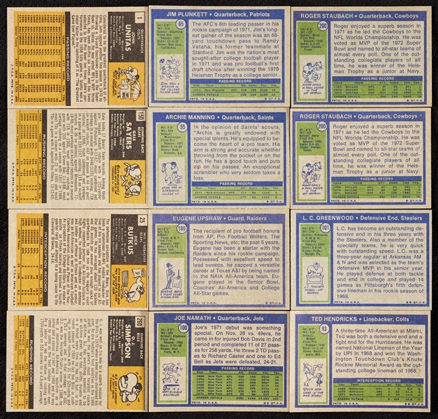 1971 and 1972 Topps Football Partial Sets, 125 HOFers (447)