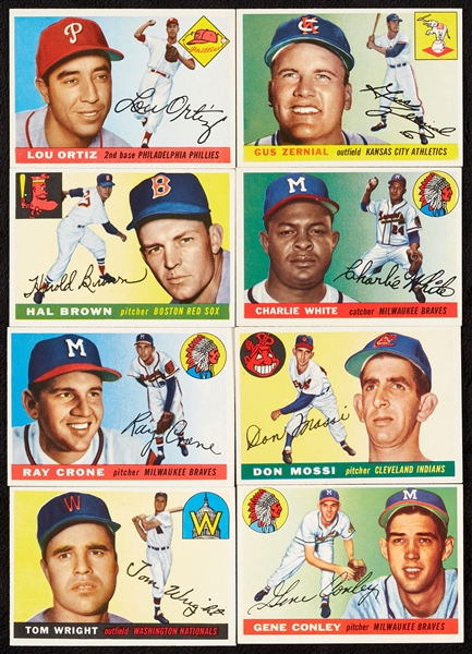 1955 Topps Baseball High-Grade Commons Group, Six PSA Graded (65)