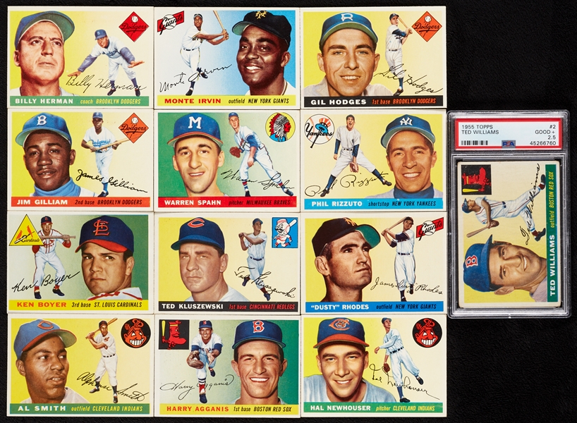 1955 Topps Baseball High-Grade HOFers, Rookies and Stars Group (22)