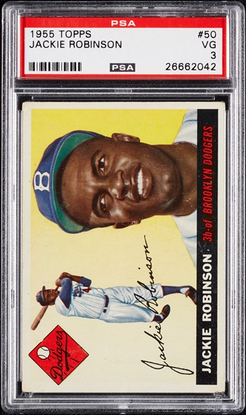 1955 Topps Jackie Robinson No. 50 PSA 3