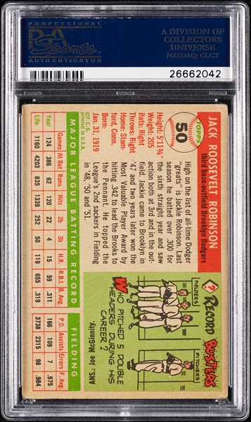 1955 Topps Jackie Robinson No. 50 PSA 3