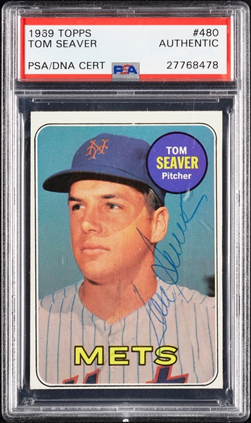 Tom Seaver Signed 1969 Topps No. 480 (PSA/DNA)