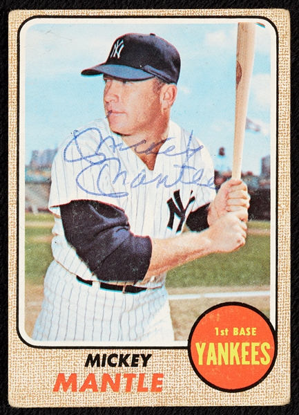 Mickey Mantle Signed 1968 Topps No. 280 (JSA)