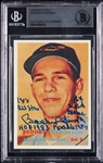 Brooks Robinson Signed 1957 Topps RC Reprint with Inscriptions (BAS)