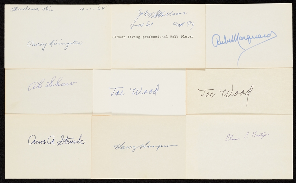1892-1909 Baseball Signed Index Cards (20)