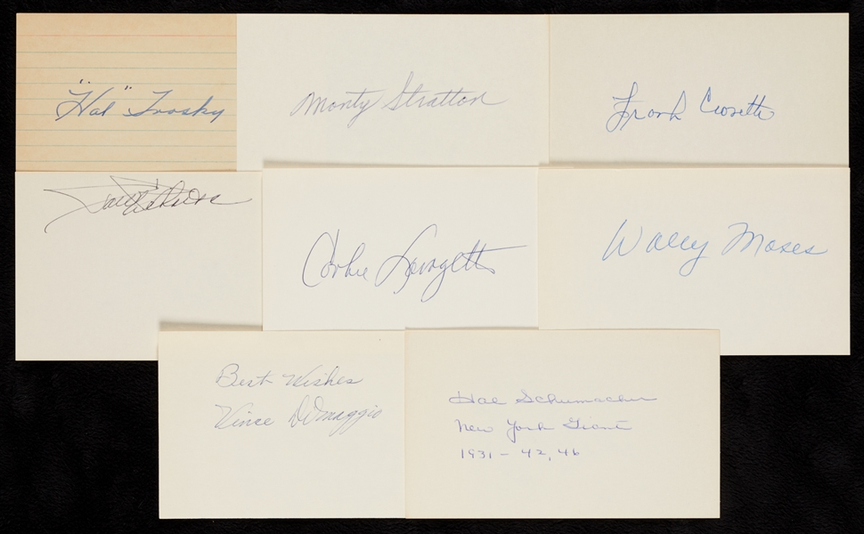1930-1939 Baseball Signed Index Card Collection (550+)