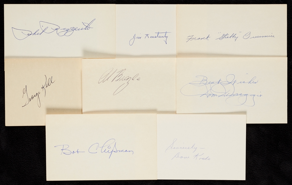 1940-1949 Baseball Signed Index Card Collection (690+)