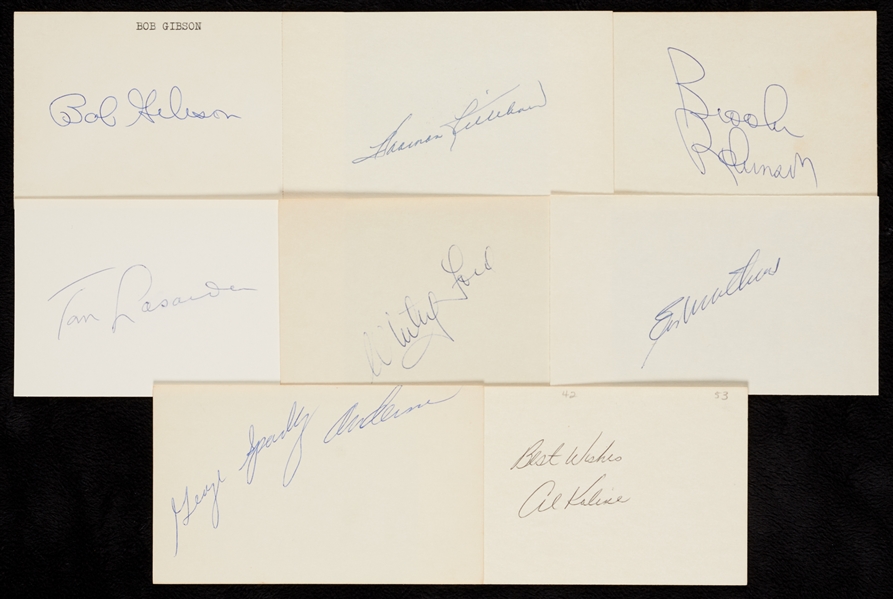 1950-1959 Baseball Signed Index Card Collection (575+)