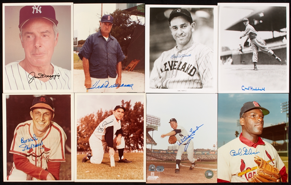 HOFers Signed 8x10 Photo Group with DiMaggio, Williams (8)