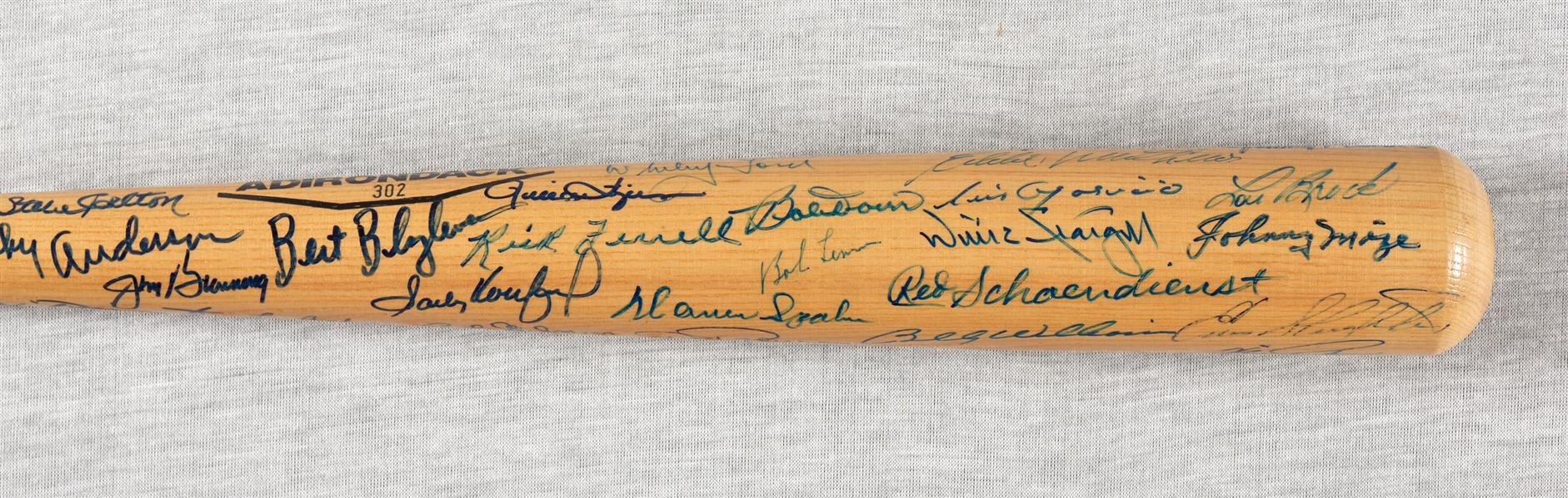Hall of Famers Multi-Signed Rawlings Bat with Sandy Koufax, Berra, Banks (PSA/DNA)