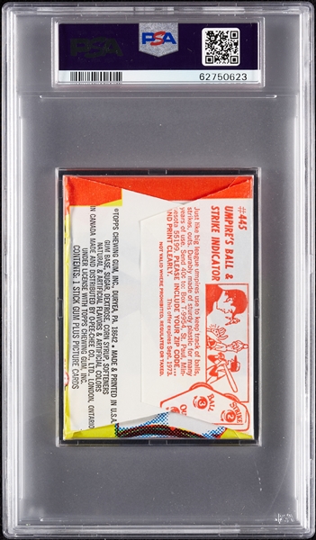 1973 Topps Baseball 4th Series Wax Pack - Juan Marichal Back (Graded PSA 8)