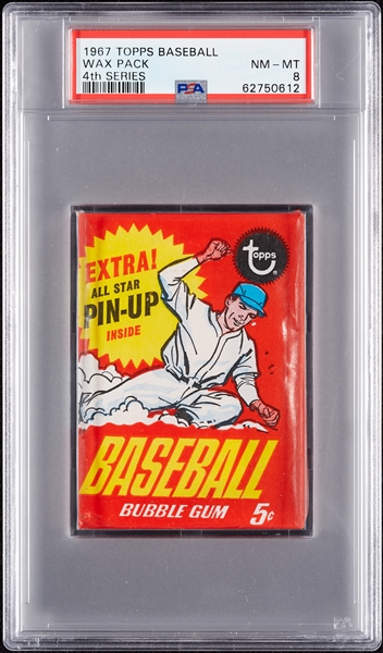 1967 Topps Baseball 4th Series Wax Pack (Graded PSA 8)
