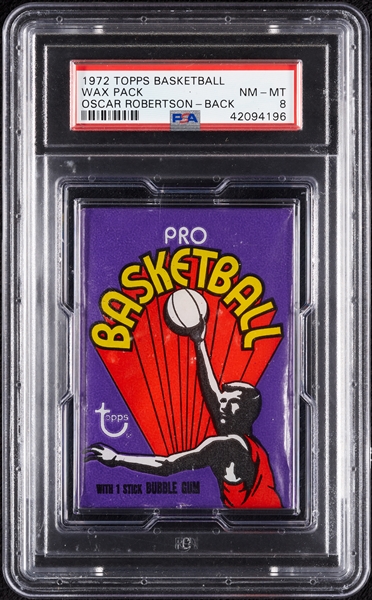 1972 Topps Basketball Wax Pack - Oscar Robertson Back (Graded PSA 8)