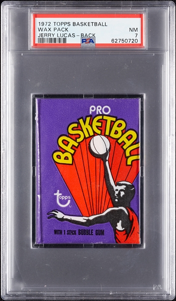 1972 Topps Basketball Wax Pack - Jerry Lucas Back (Graded PSA 7)