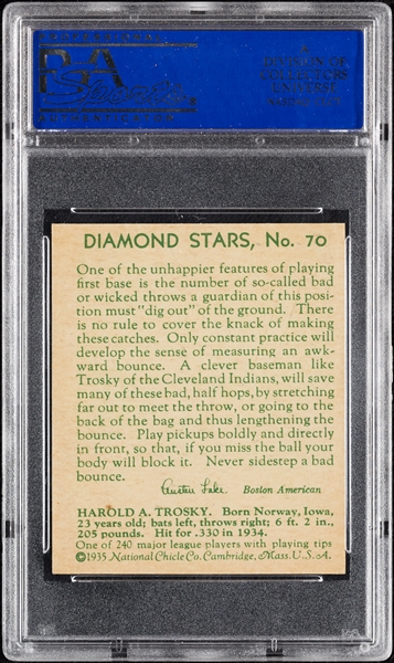 1935 Diamond Stars Hal Trosky No. 70 PSA 8