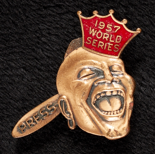 1957 Milwaukee Braves World Series Press Pin