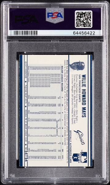 1972 Kellogg's Willie Mays RBI 1856 No. 54 PSA 10