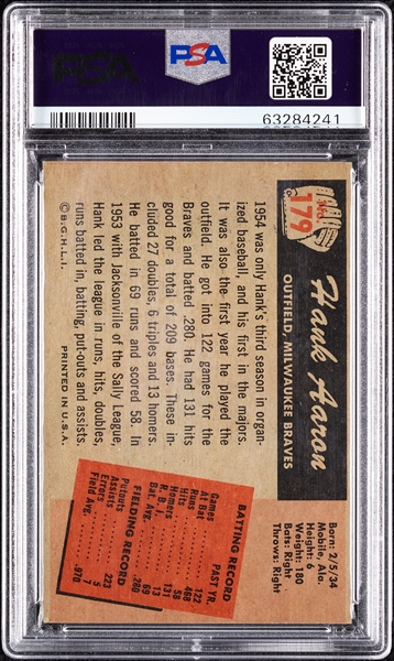 1955 Bowman Hank Aaron No. 179 PSA 5