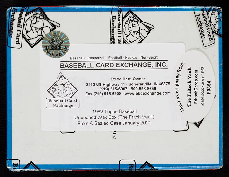 1982 Topps Baseball Wax Box (36) (Fritsch/BBCE) (FASC)