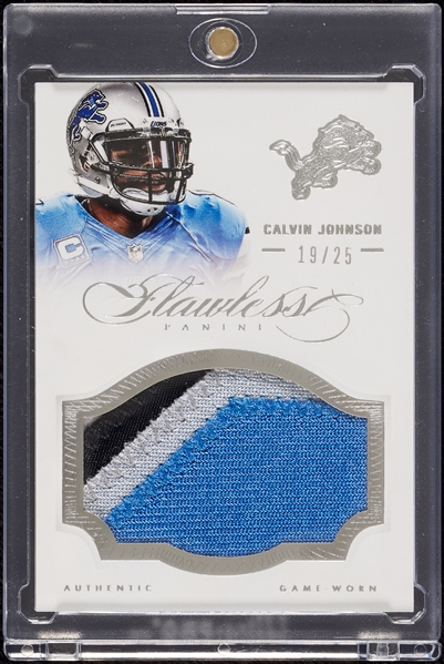 2014 Flawless Calvin Johnson Game Worn Patch No. 11 (19/25) 