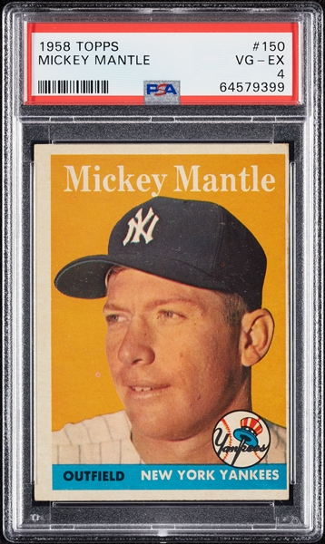 1958 Topps Mickey Mantle No. 150 PSA 4