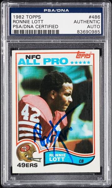 Ronnie Lott Signed 1982 Topps RC No. 486 (PSA/DNA)