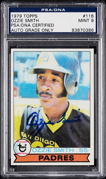 Ozzie Smith Signed 1979 Topps RC No. 116 (Graded PSA/DNA 9)